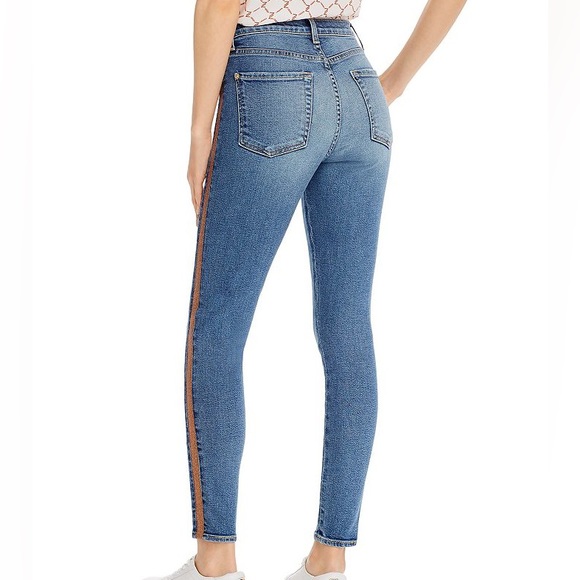 7 for all mankind High Waist Ankle Skinny Luxe Vintage Copper Side Stripe Muse - Picture 3 of 3